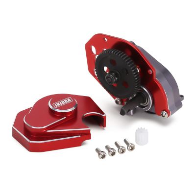 INJORA 16g Complete Transmission Gearbox with Steel 0.3 Mod Transmission Gear for Axial SCX24 Deadbolt C10 JLU Gladiator Bronco 1/24 RC Crawler Car Upgrade(Red)