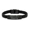 Inspirational Juggling, Happiness is Juggling, Holiday Braided Leather Bracelet for Juggling view 1