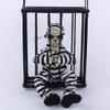 AMZOPDGS HUOLEO Halloween Props, Suspension Cage Prisoner Skull Terror Decorations Illuminate Voice for Bar Party-Cage Hanging Ghost with Eye mask (Cage Hanging Ghost) view 1
