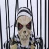 AMZOPDGS HUOLEO Halloween Props, Suspension Cage Prisoner Skull Terror Decorations Illuminate Voice for Bar Party-Cage Hanging Ghost with Eye mask (Cage Hanging Ghost) view 4