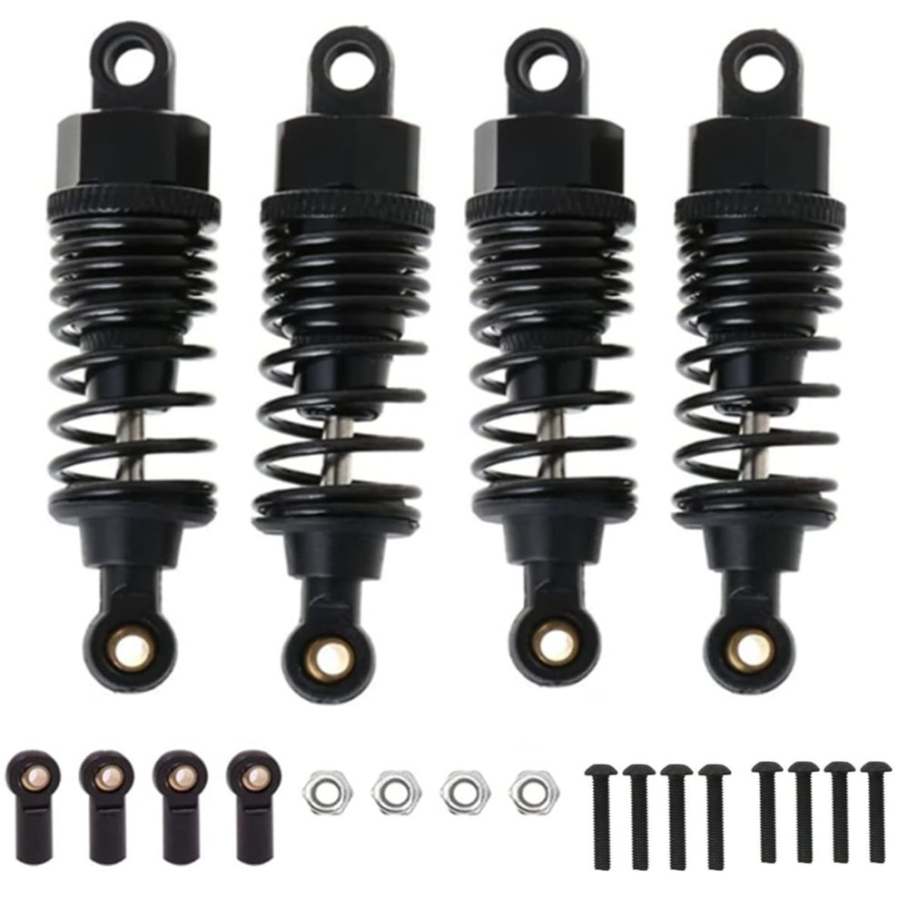 Aluminum RC Shocks Absorbers Damper for Tamiya TT01 Mf-01x 1/10 RC Car Upgrades Parts 4 pcs/set(Black)