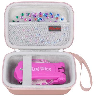 Elonbo Carrying Case for Blinger Deluxe Glam Collection,Refill Gems, Bedazzler Kit with Rhinestones, Hair Gems or Jewels, Glam Styling Tool Organizer Holder, Rose gold(CASE ONLY,Device not Included)