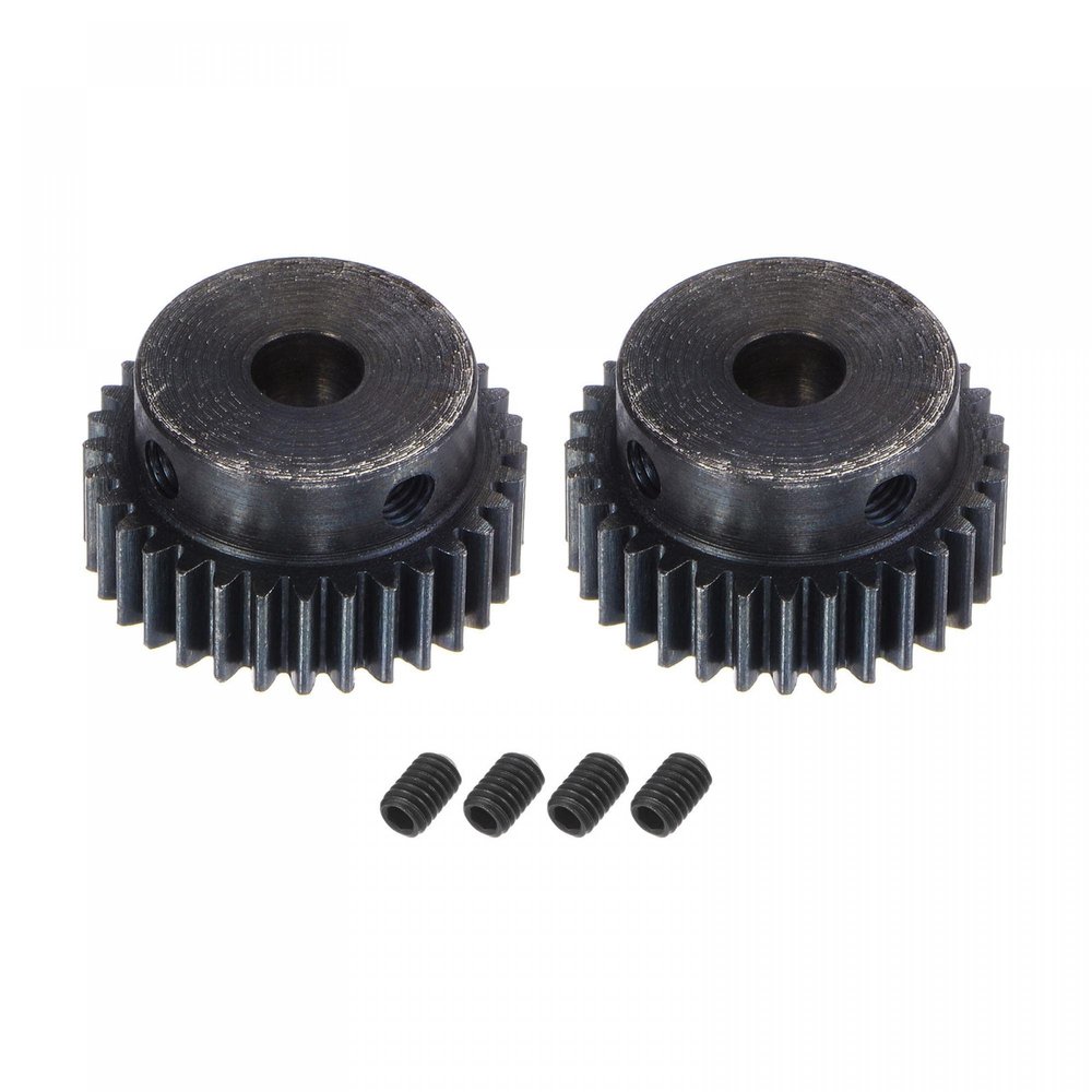 uxcell 1Mod 32T Pinion Gear 8mm Bore Hardened Steel Motor Rack Spur Gear with Step for RC Car Truck Buggy Gear Drive, 2 Set