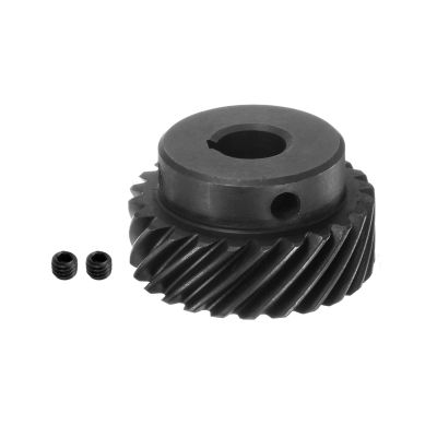 HARFINGTON Helical Bevel Gear with Key Slot 10mm Aperture 24T 1 Mod Hardened 45# Steel Spur Diff Differential Motor Spiral Bevel Gear RC Replacement Parts, Right Direction