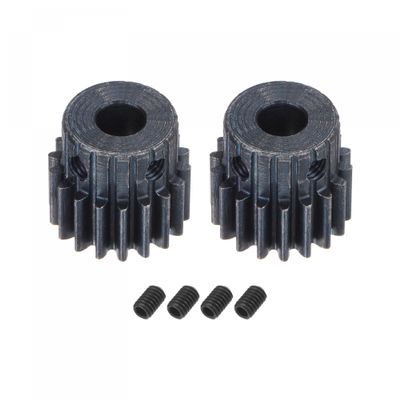 uxcell 1Mod 18T Pinion Gear 5mm Bore Hardened Steel Motor Rack Spur Gear with Step for RC Car Truck Buggy Gear Drive, 2 Set