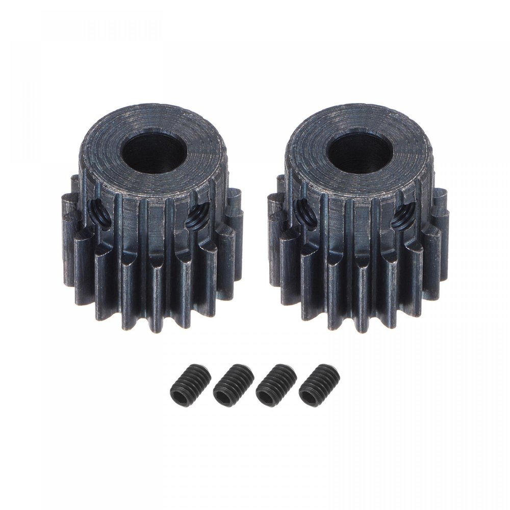 uxcell 1Mod 18T Pinion Gear 5mm Bore Hardened Steel Motor Rack Spur Gear with Step for RC Car Truck Buggy Gear Drive, 2 Set