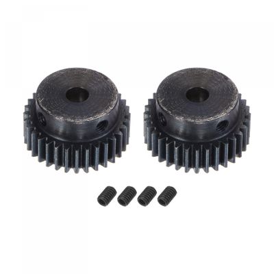 uxcell 1Mod 32T Pinion Gear 6mm Bore Hardened Steel Motor Rack Spur Gear with Step for RC Car Truck Buggy Gear Drive, 2 Set