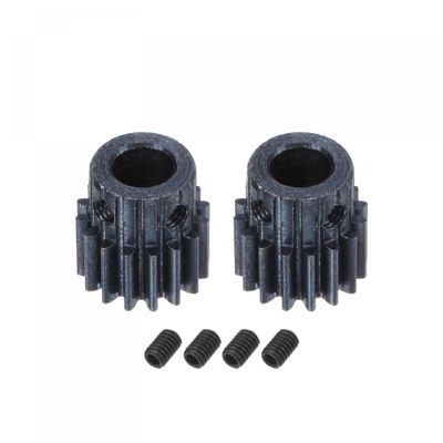 uxcell 1Mod 16T Pinion Gear 8mm Bore Hardened Steel Motor Rack Spur Gear with Step for RC Car Truck Buggy Gear Drive, 2 Set