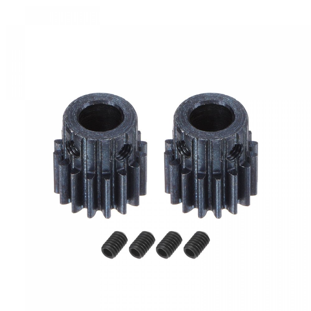 uxcell 1Mod 16T Pinion Gear 8mm Bore Hardened Steel Motor Rack Spur Gear with Step for RC Car Truck Buggy Gear Drive, 2 Set
