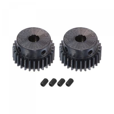 uxcell 1Mod 28T Pinion Gear 6mm Bore Hardened Steel Motor Rack Spur Gear with Step for RC Car Truck Buggy Gear Drive, 2 Set