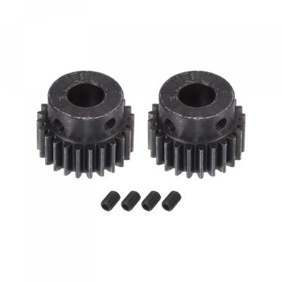 uxcell 1Mod 24T Pinion Gear 8mm Bore Hardened Steel Motor Rack Spur Gear with Step for RC Car Truck Buggy Gear Drive, 2 Set