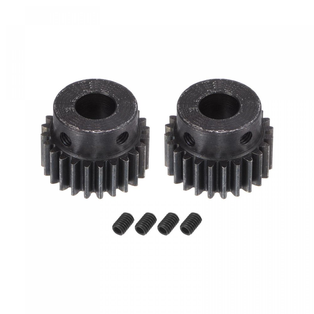 uxcell 1Mod 24T Pinion Gear 8mm Bore Hardened Steel Motor Rack Spur Gear with Step for RC Car Truck Buggy Gear Drive, 2 Set