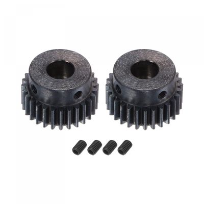 uxcell 1Mod 28T Pinion Gear 10mm Bore Hardened Steel Motor Rack Spur Gear with Step for RC Car Truck Buggy Gear Drive, 2 Set