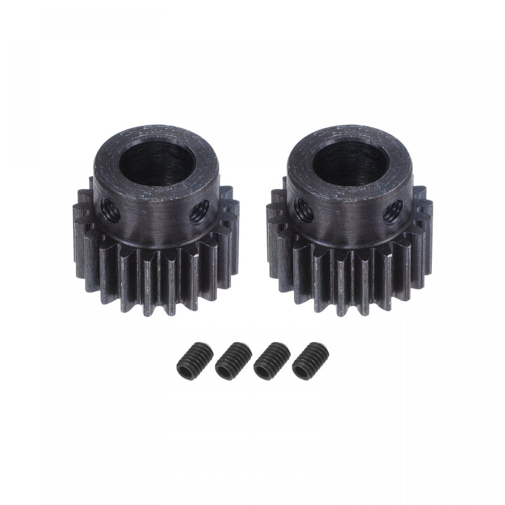 uxcell 1Mod 21T Pinion Gear 10mm Bore Hardened Steel Motor Rack Spur Gear with Step for RC Car Truck Buggy Gear Drive, 2 Set