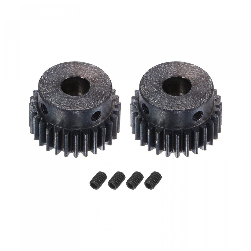 uxcell 1Mod 28T Pinion Gear 8mm Bore Hardened Steel Motor Rack Spur Gear with Step for RC Car Truck Buggy Gear Drive, 2 Set