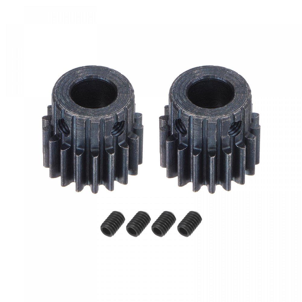 uxcell 1Mod 18T Pinion Gear 8mm Bore Hardened Steel Motor Rack Spur Gear with Step for RC Car Truck Buggy Gear Drive, 2 Set