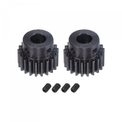 uxcell 1Mod 21T Pinion Gear 8mm Bore Hardened Steel Motor Rack Spur Gear with Step for RC Car Truck Buggy Gear Drive, 2 Set