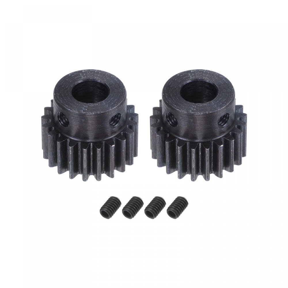 uxcell 1Mod 21T Pinion Gear 8mm Bore Hardened Steel Motor Rack Spur Gear with Step for RC Car Truck Buggy Gear Drive, 2 Set