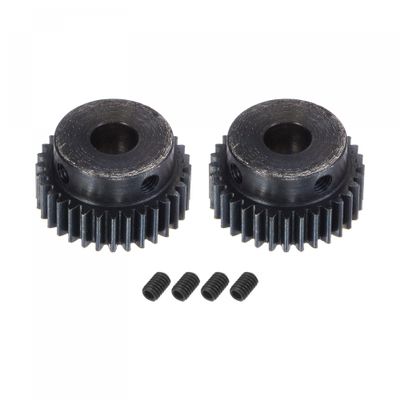 uxcell 1Mod 32T Pinion Gear 10mm Bore Hardened Steel Motor Rack Spur Gear with Step for RC Car Truck Buggy Gear Drive, 2 Set