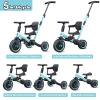 newyoo Tricycles for 1-3 Year Olds, Toddler Bike, Birthday Gift and Toy for Boys and Girls, Toddler Tricycle with Parent Push Handle, Trike with Backrest and Safety Belt, Blue, TR007 view 2