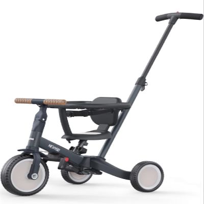 newyoo TR008 Tricycle for Toddlers 1-3, 5 in 1 Baby Balance Bike, Christmas and Birthday Gift for Boy and Girl, Toddler Bike with Parent Push Handle & Safety Guard, Dark Gray, TR008