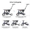 newyoo TR008 Tricycle for Toddlers 1-3, 5 in 1 Baby Balance Bike, Christmas and Birthday Gift for Boy and Girl, Toddler Bike with Parent Push Handle & Safety Guard, Dark Gray, TR008 view 2