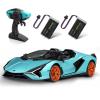 MIEBELY Lamborghini Remote Control Car, 1:12 Scale Lambo Toy Car 2 X 7.4V 900mAh Officially Licensed 12Km/h Fast Rc Cars with Led Light 2.4Ghz Model Car for Adult Boys Girls Birthday Ideas Gift - Blue view 1