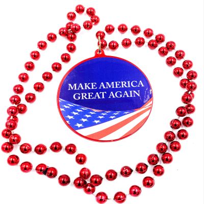 Make America Great Again Mardi Gras Bead Necklace TRUMP Political USA