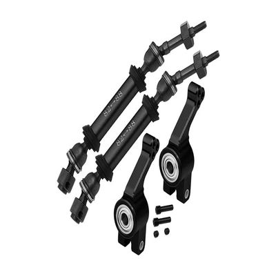 Steel + Aluminum Widen Rear CVD Drive Shaft with Knuckle Arm For 1:10 Traxxas Slash 4X4 / Slash 4X4 LCG/Rustler 4X4 VXL - 12Pc Set Black