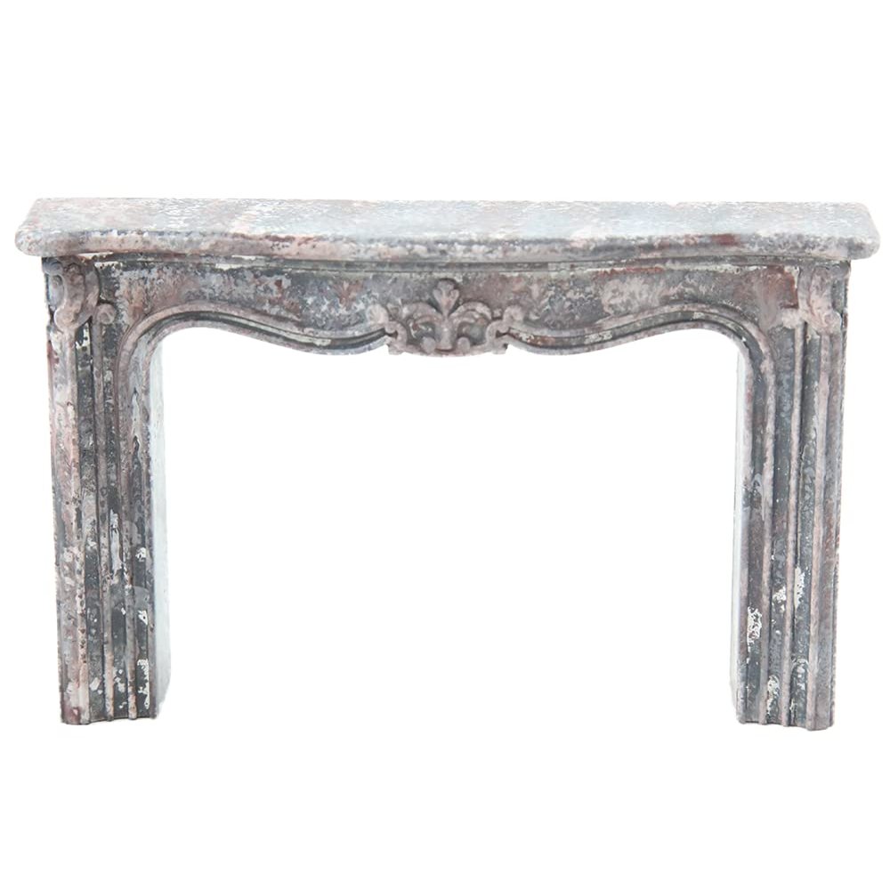 Melody Jane Dolls Houses Dollhouse Pink & Grey Marble Effect Fireplace Surround Resin JBM Furniture 1:12