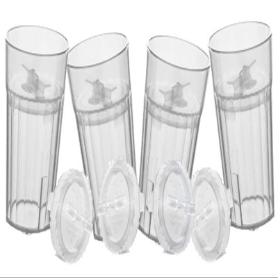 Reflo Smart Cup Bundle (Clear 4-Pack) Montessori Weaning Training for Toddlers Learning to Drink, Slow-Spill 360 Rim Flow-Control Open-Cup Design, BPA-Free, Made in USA, E-Guide via QR Code
