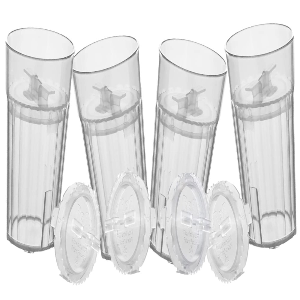 Reflo Smart Cup Bundle (Clear 4-Pack) Montessori Weaning Training for Toddlers Learning to Drink, Slow-Spill 360 Rim Flow-Control Open-Cup Design, BPA-Free, Made in USA, E-Guide via QR Code