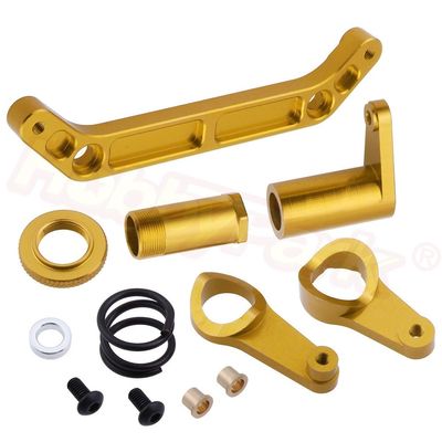 Aluminium Steering Servo Saver Complete Set EA1009 EA1011 for JLB Racing Cheetah 1/10 Brushless RC Car Monster Truck Upgrade ( Color : Golden 6869 )