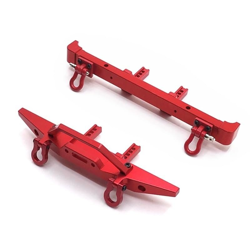 Greendhat Metal Front and Rear Bumper for HB Toys ZP1001 ZP1002 ZP1003 ZP1004 ZP 1001 1/10 RC Crawler Car Upgrade Parts ( Color : Red )