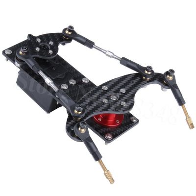 Greendhat Carbon Fiber Servo Rudder Tray Mount Self Adjusting Futaba JR Kit with Offset Bellcrank Accessories for 20-50cc RC Scale Plane