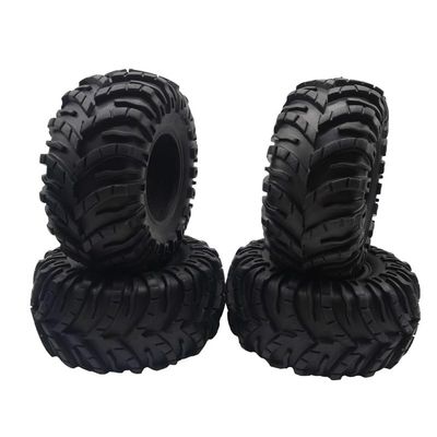 4PCS 130mm 2.2inch Mud Grappler Rubber Tyre Wheel Tires for 1/10 RC Crawler Traxxas TRX4 TRX6 Axial SCX10 90046 Wraith ( Color : Black )