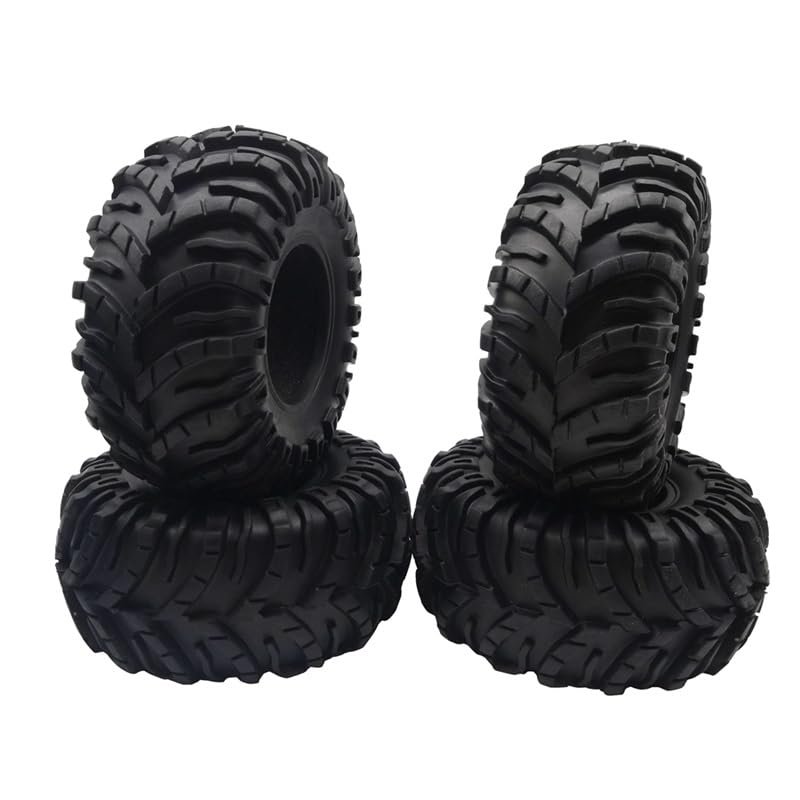 4PCS 130mm 2.2inch Mud Grappler Rubber Tyre Wheel Tires for 1/10 RC Crawler Traxxas TRX4 TRX6 Axial SCX10 90046 Wraith ( Color : Black )