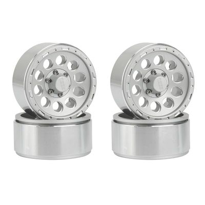 4PCS Metal 1.9Inch Beadlock Wheel Rims Hub for 1/10 RC Crawler Car Axial SCX10 90046 AXI03007 Traxxas TRX4 D90 Parts ( Color : Silver )