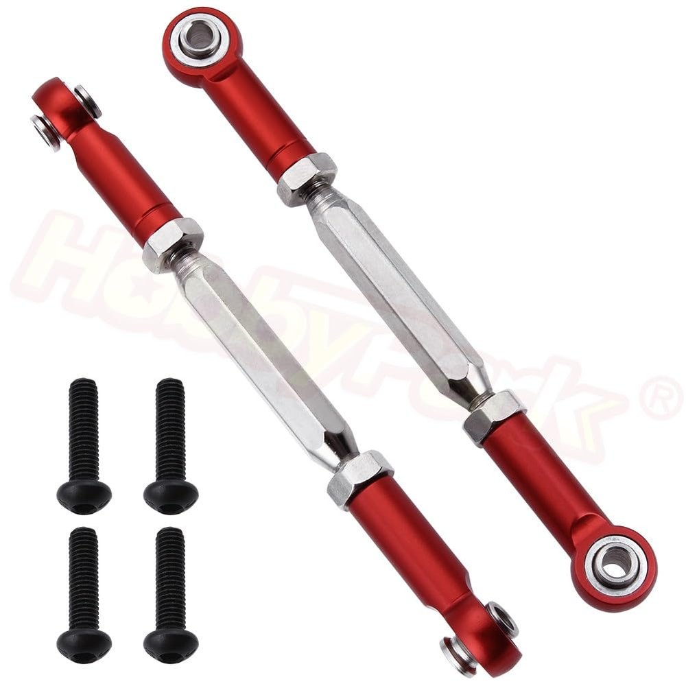 Greendhat Metal Aluminum Steering Linkage Rod for JLB Racing Cheetah 1/10 Brushless RC Car Monster Truck Upgrade Parts ( Color : Red 6862 )