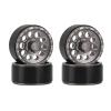 4PCS Metal 1.9Inch Beadlock Wheel Rims Hub for 1/10 RC Crawler Car Axial SCX10 90046 AXI03007 Traxxas TRX4 D90 Parts ( Color : Titanium Color ) view 1