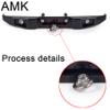 RC Crawler Car Aluminum Alloy Front Rear Bumper with Tow Hook Winch Base for 1/6 SCX6 Jeep JLU Wrangler 4WD Upgrade Parts-2 in 1 Black view 4