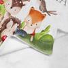 Artsadd Custom Woodland Animal Blanket for Baby Boys Kids Toddler, Personalized Jungle Animal Baby Blanket with Name, Customized Fox Rabbit Deer Blanket with Flower Design for Birthday view 4