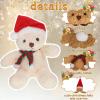 9 Pcs 9 Inch Christmas Bear Plush Bear Stuffed Animal Toys Santa Cuties with Santa Hat Scarf Xmas Cuties Preschool Stuffed Animals Toys for Christmas Boy Girl Birthday Gifts, 3 Colors, Long Leg Style view 3
