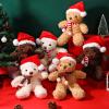 9 Pcs 9 Inch Christmas Bear Plush Bear Stuffed Animal Toys Santa Cuties with Santa Hat Scarf Xmas Cuties Preschool Stuffed Animals Toys for Christmas Boy Girl Birthday Gifts, 3 Colors, Long Leg Style view 4