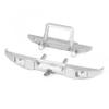 RC Crawler Car Front Rear Bumper with Tow Hook Winch Base for 1/6 SCX6 Jeep JLU Wrangler 4WD Upgrade Parts-2 in 1 Silver(2 in 1 Silver) view 1
