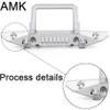 RC Crawler Car Front Rear Bumper with Tow Hook Winch Base for 1/6 SCX6 Jeep JLU Wrangler 4WD Upgrade Parts-2 in 1 Silver(2 in 1 Silver) view 3