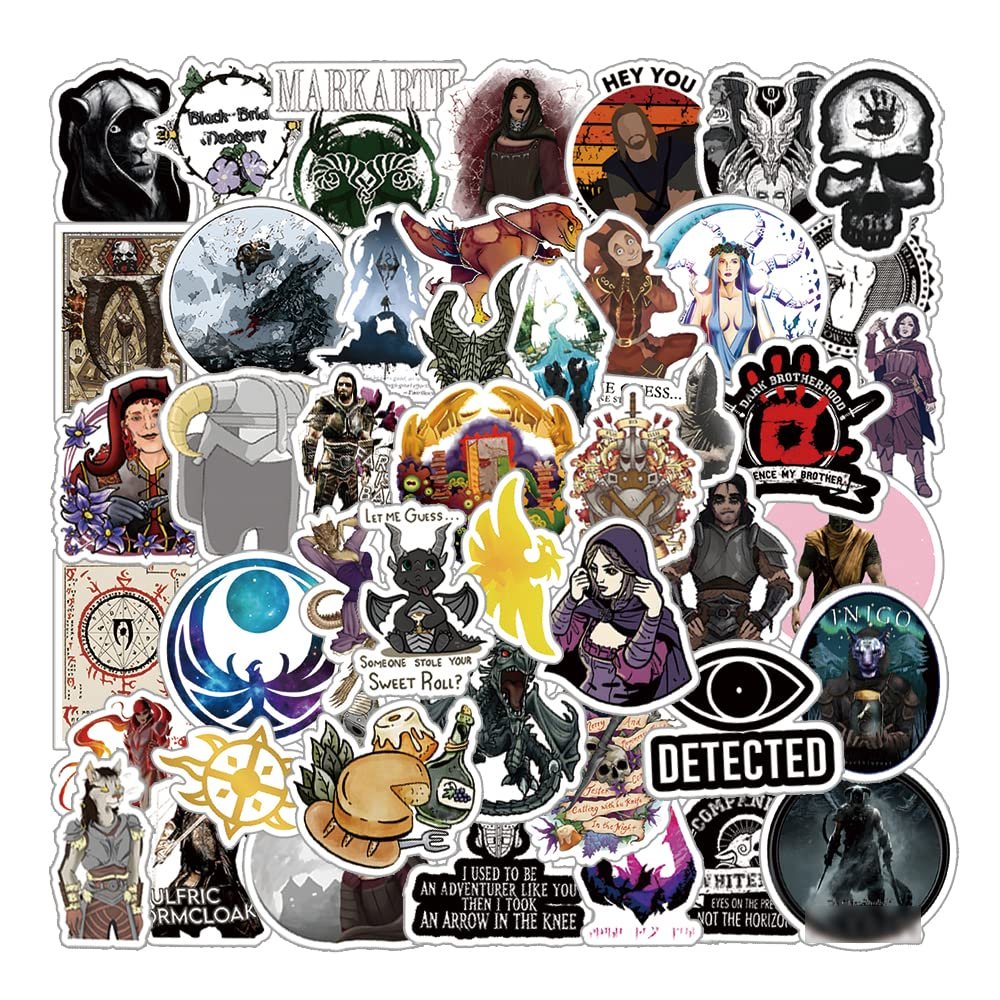 50Pcs Merchandise Stickers Pack, Cool Role -Playing Game Waterproof Vinyl Stickers Decals for Water Bottle,Skateboard,Laptop,Phone,Bumper for Party Supply Favor