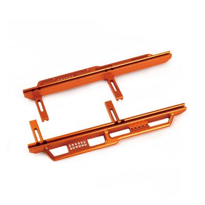 2Pcs Metal Running Board Side Step CNC Aluminum Rock Sliders Rails Pedal with Width Adjustable for 1/6 RC Crawler Car SCX6 Jeep 4WD Upgrade Parts