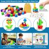 Veneibe 72pcs Magnetic Blocks for Kids, Magnetic Building Cubes for Toddlers 3-5, Preschool STEM Educational Sensory Montessori Square Toy for 3 4 5 6 Boys & Girls 72pcs view 3