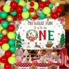 Sursurprise Christmas First Birthday Party Decorations, Xmas Balloon Garland Arch Kit With Oh What Fun It Is To Be One Backdrop for Boys or Girls Winter Holiday 1st Birthday Party Supplies view 3